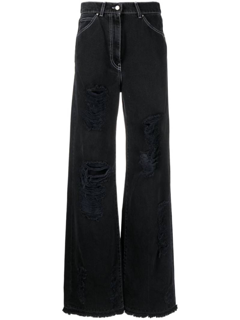 MSGM ripped-detail denim jeans - Black von MSGM