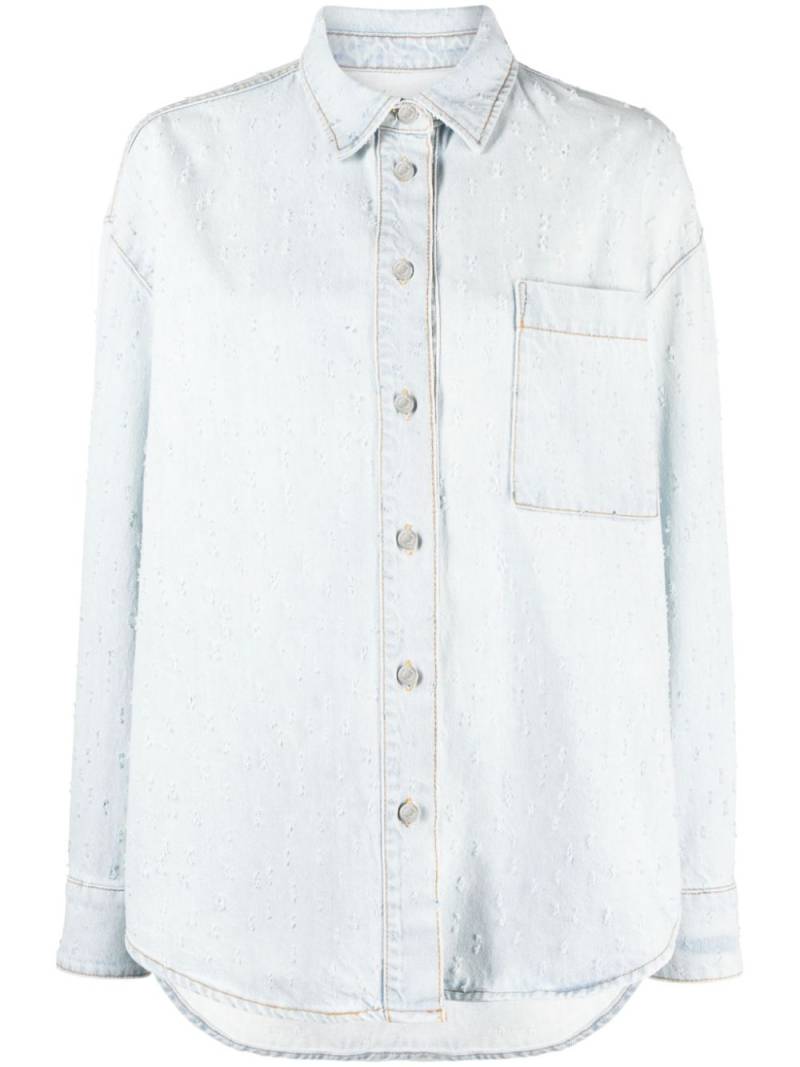 MSGM ripped-detail denim overshirt - Blue von MSGM