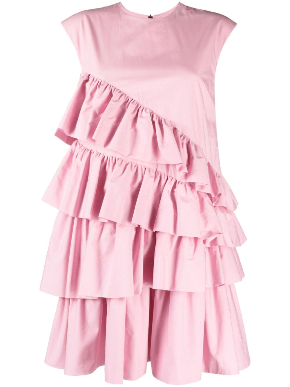 MSGM round-neck ruffled midi dress - Pink von MSGM