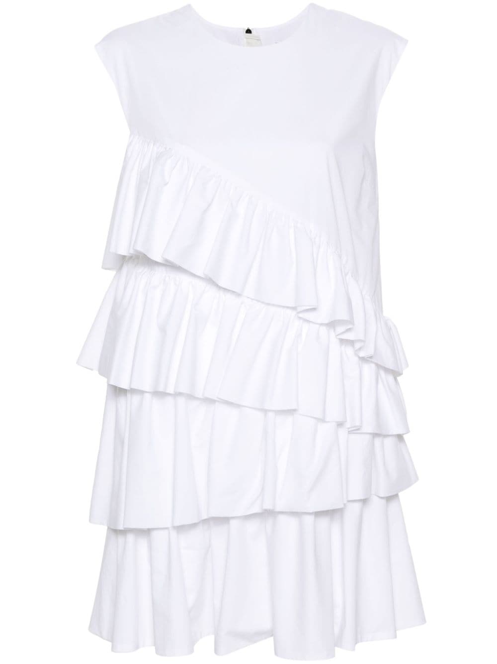 MSGM ruffle-detailing cotton dress - White von MSGM