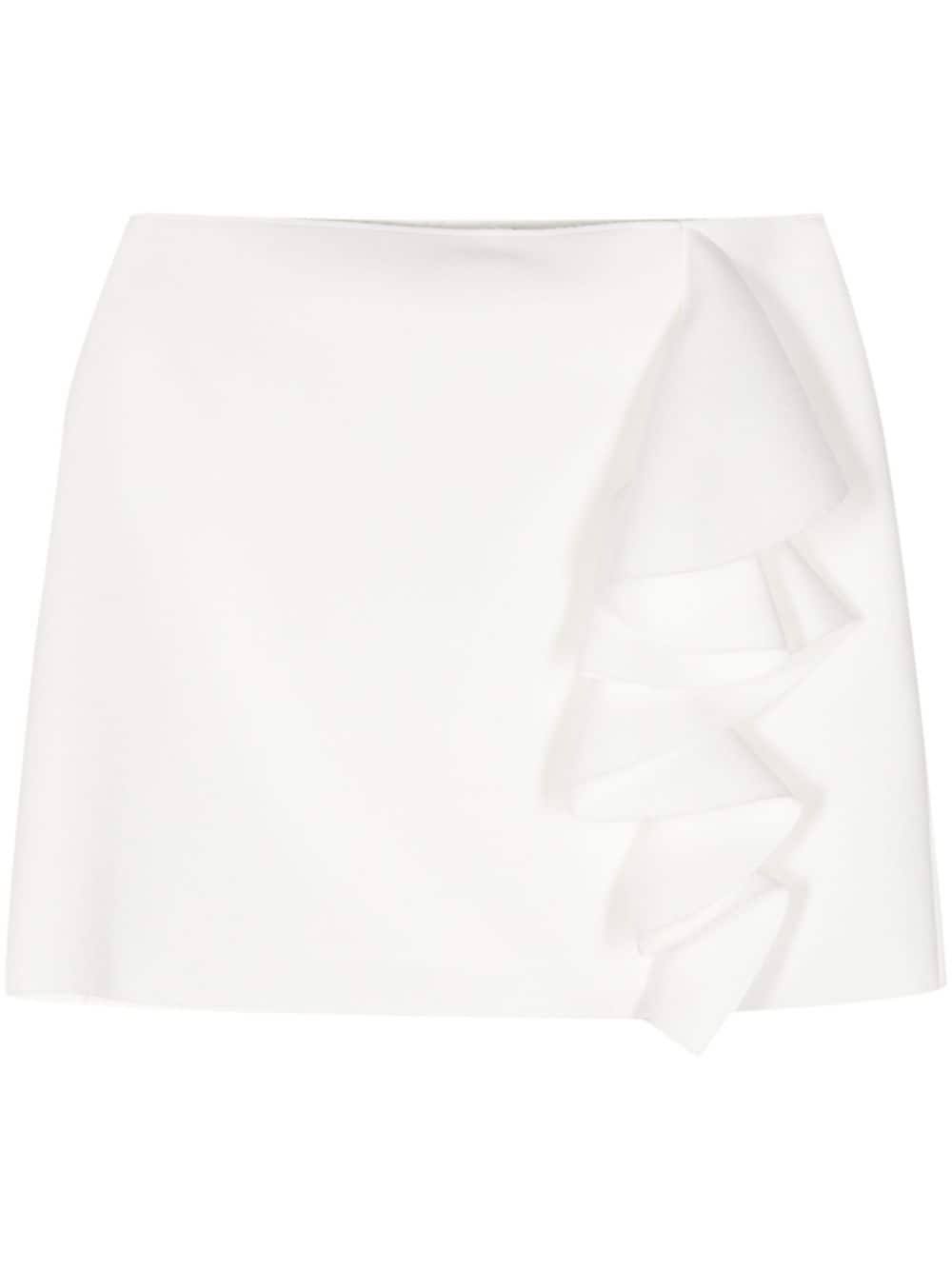 MSGM ruffled frayed mini skirt - White von MSGM