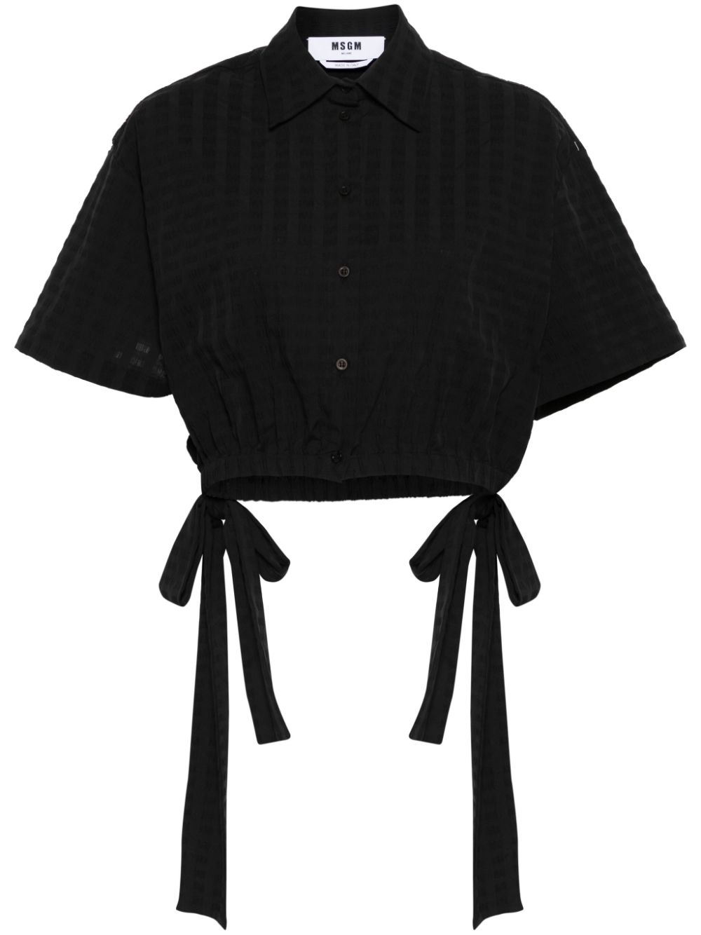 MSGM seersucker cropped shirt - Black von MSGM