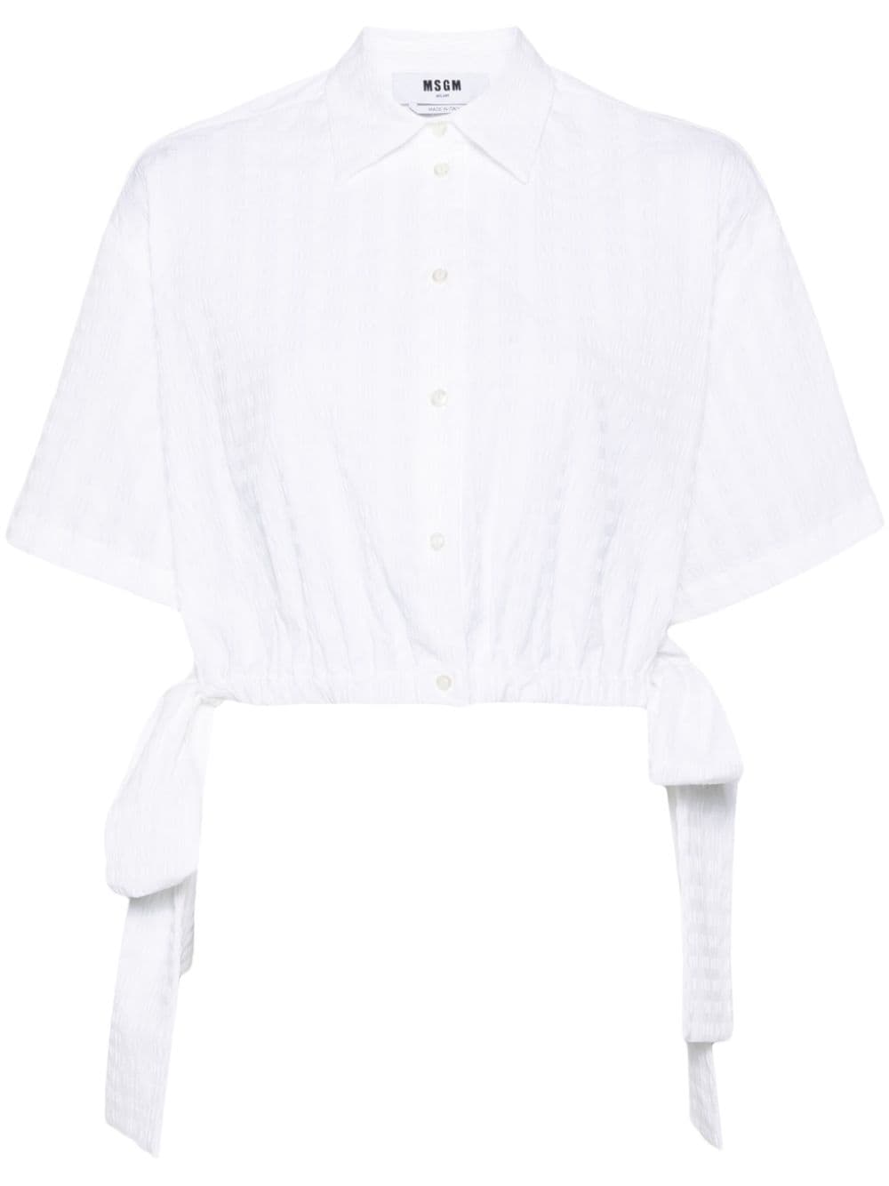 MSGM seersucker cropped shirt - White von MSGM