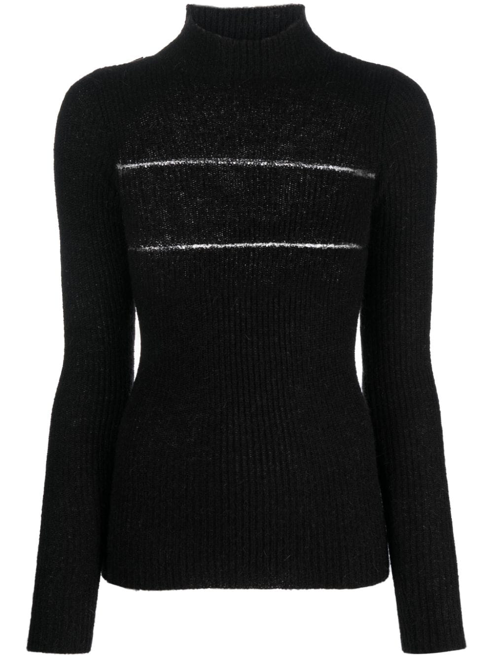 MSGM sheer-panel knitted jumper - Black von MSGM