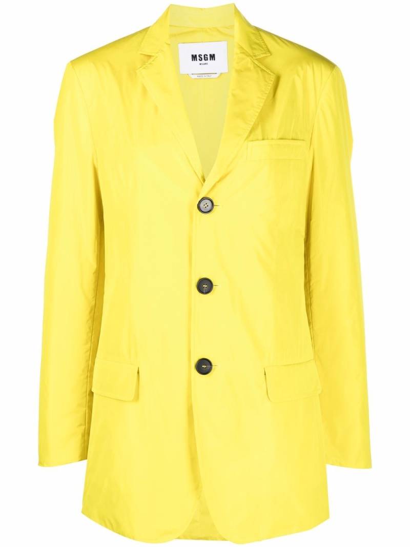 MSGM single-breasted blazer - Yellow von MSGM