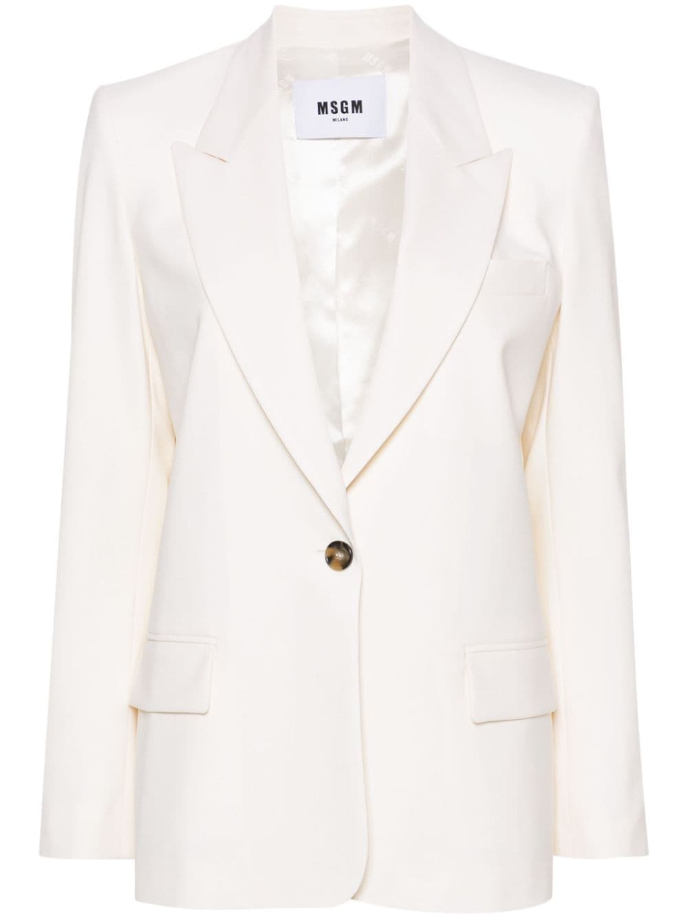 MSGM single-breasted crepe blazer - White von MSGM