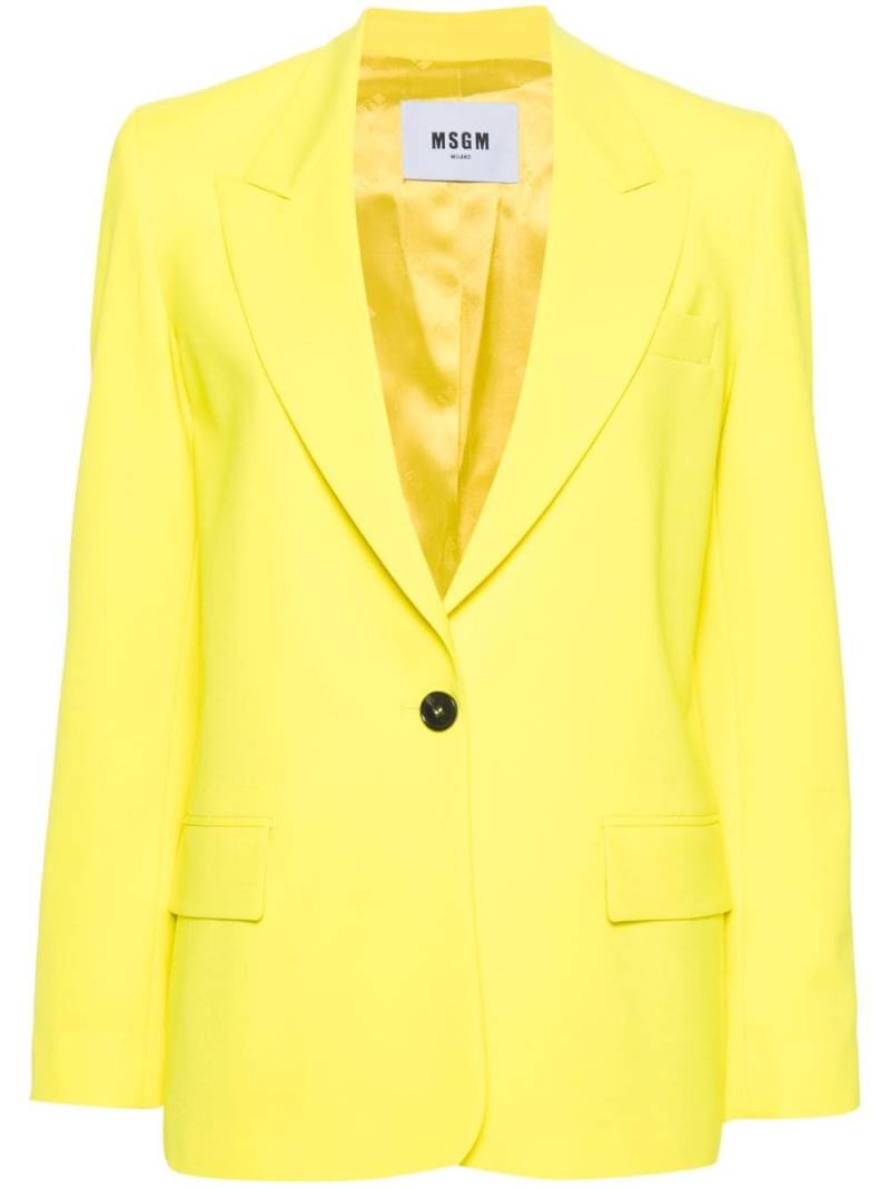 MSGM single-breasted peak-lapels blazer - Yellow von MSGM