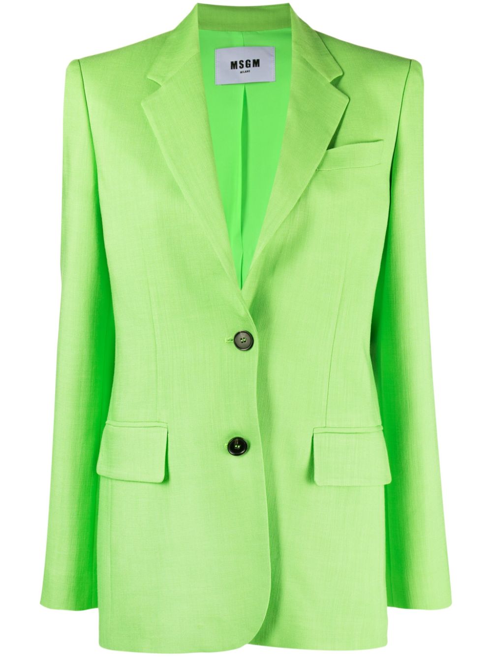 MSGM single-breasted textured blazer - Green von MSGM