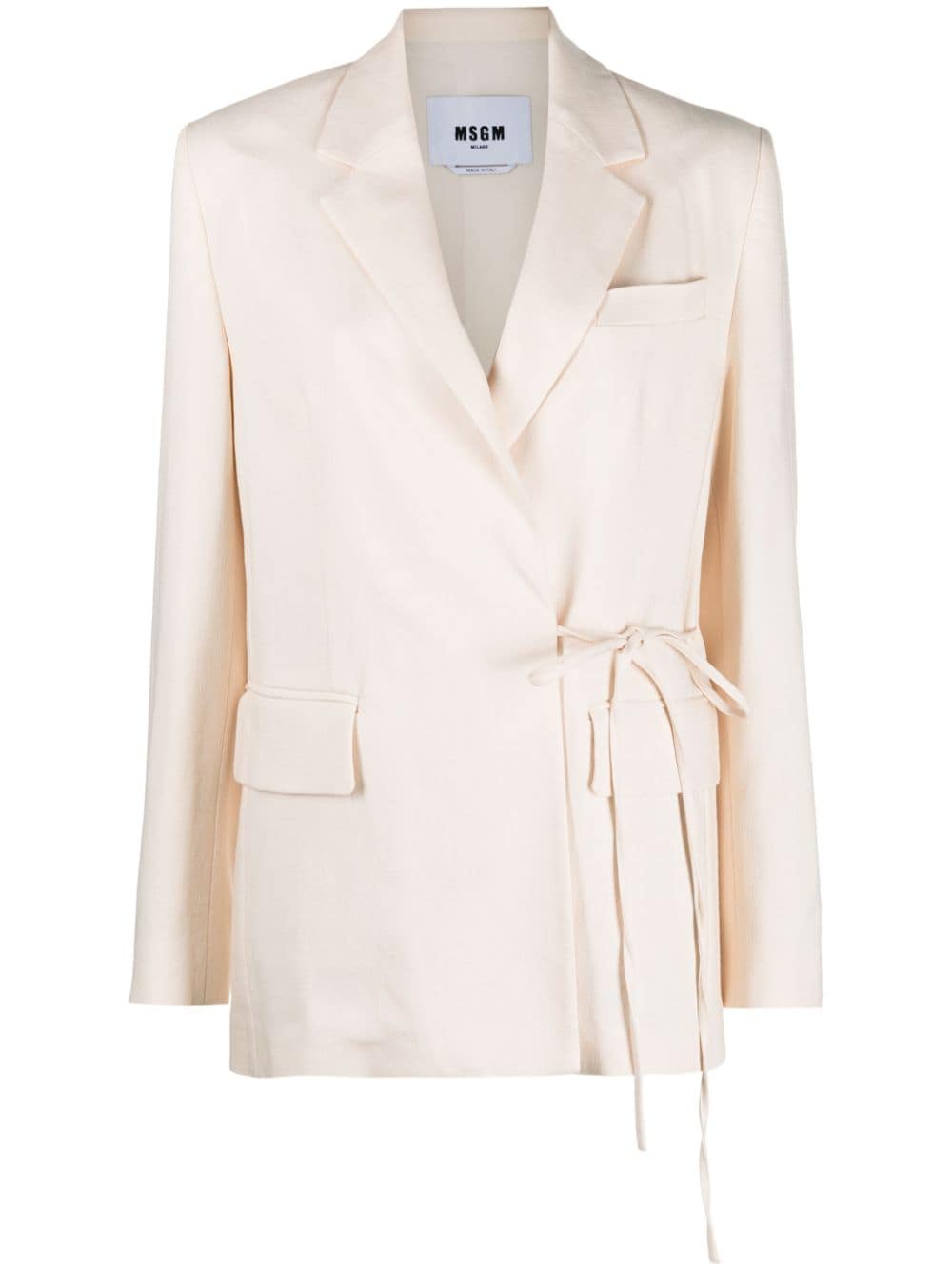 MSGM single-breasted tie-fastening blazer - Neutrals von MSGM