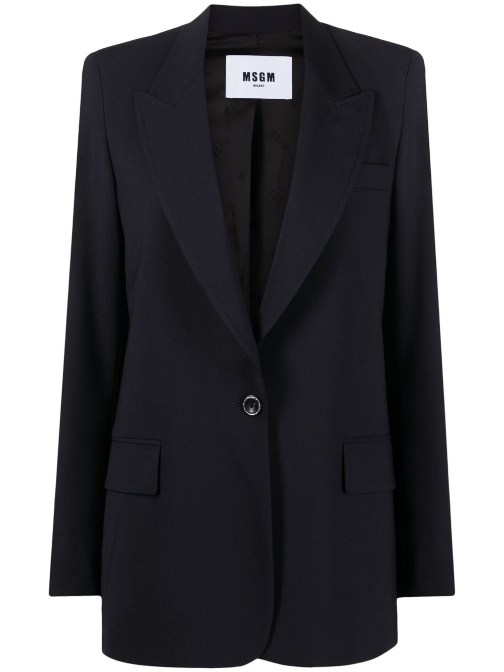 MSGM single-breasted wool-blend blazer - Blue von MSGM