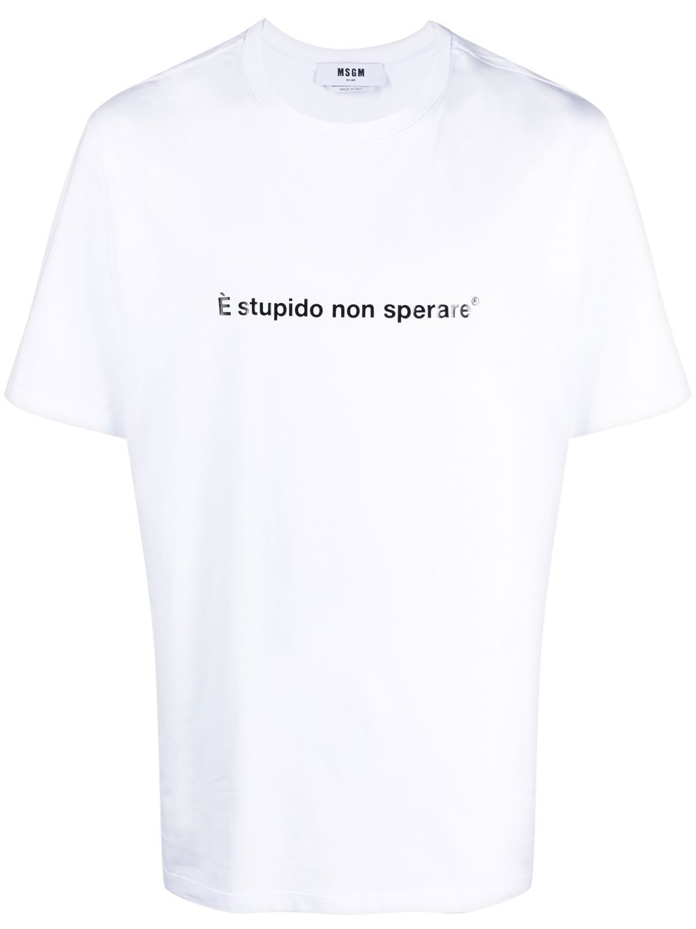 MSGM slogan-print cotton T-Shirt - White von MSGM