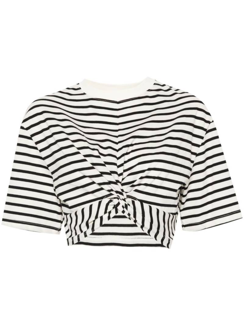 MSGM striped cropped T-shirt - Black von MSGM