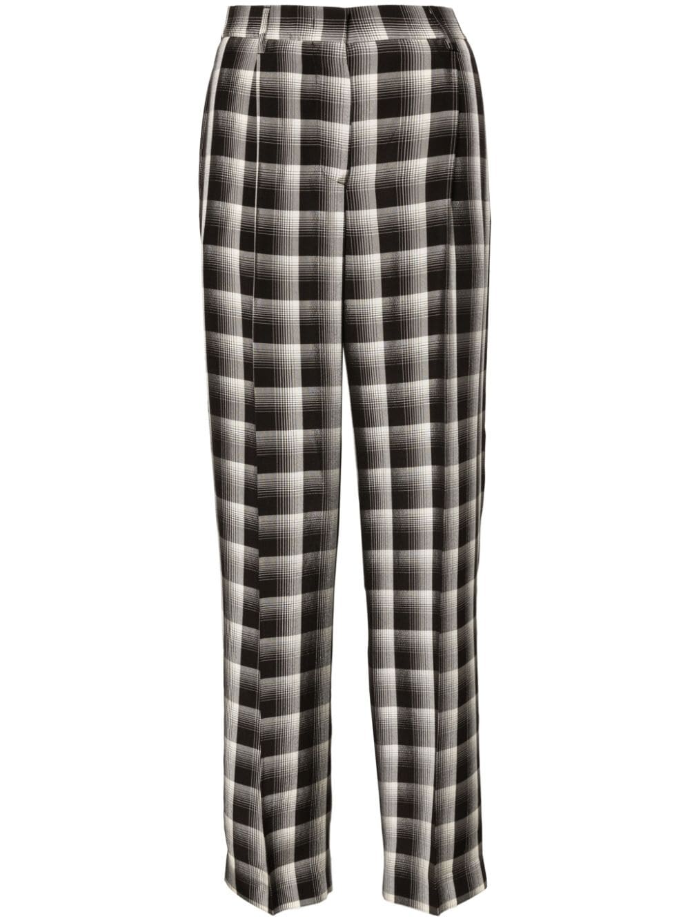 MSGM tartan check-pattern straight-leg trousers - Brown von MSGM