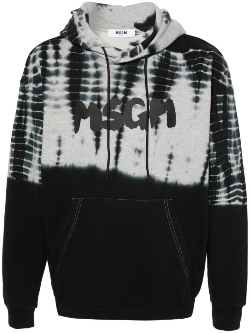 MSGM tie-dye cotton hoodie - Black von MSGM