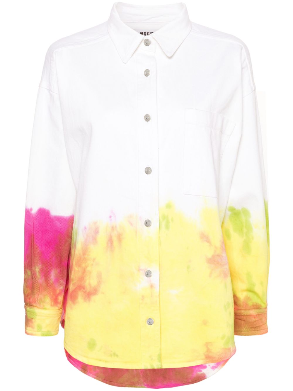 MSGM tie-dye denim shirt - White von MSGM