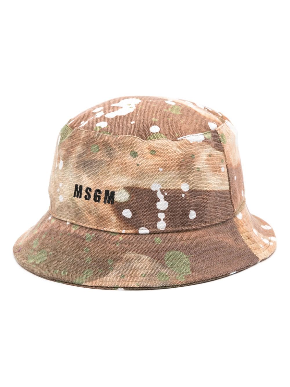 MSGM tie-dye patten cotton bucket hat - Brown von MSGM