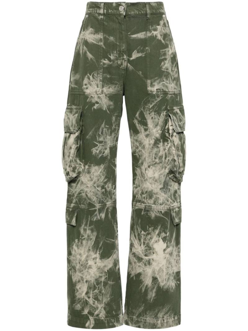 MSGM tie-dye patterned cargo trousers - Green von MSGM