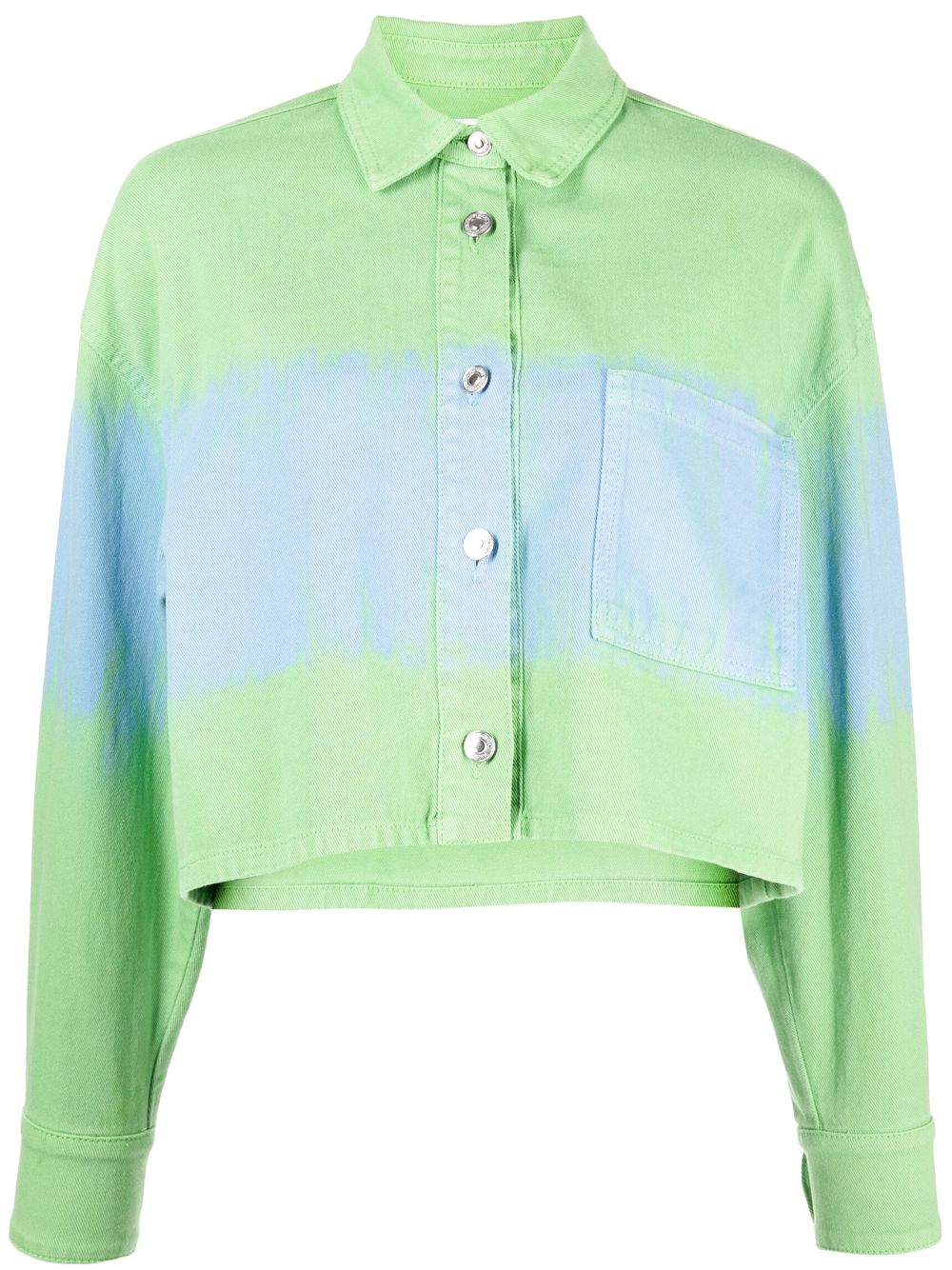 MSGM tie-dye print buttoned denim jacket - Green von MSGM