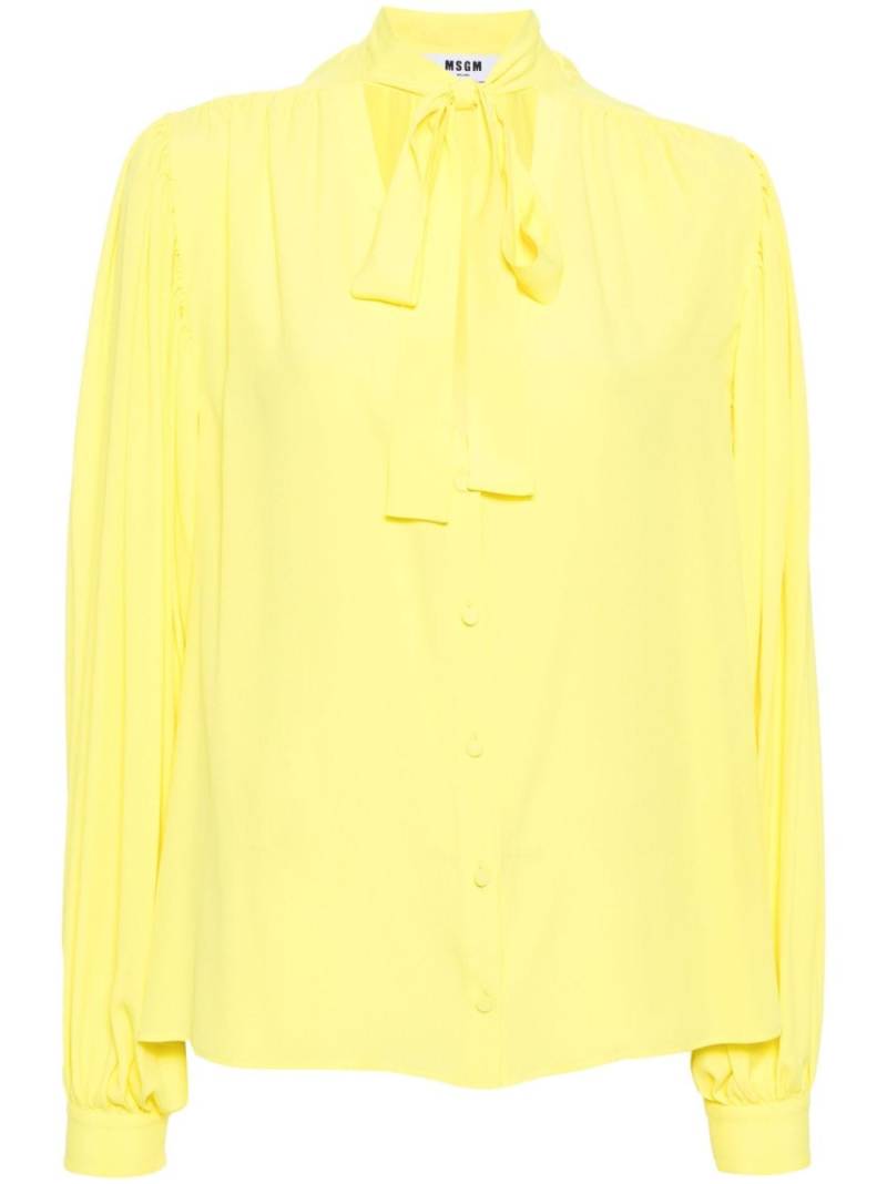 MSGM tie-fastening long-sleeve shirt - Yellow von MSGM