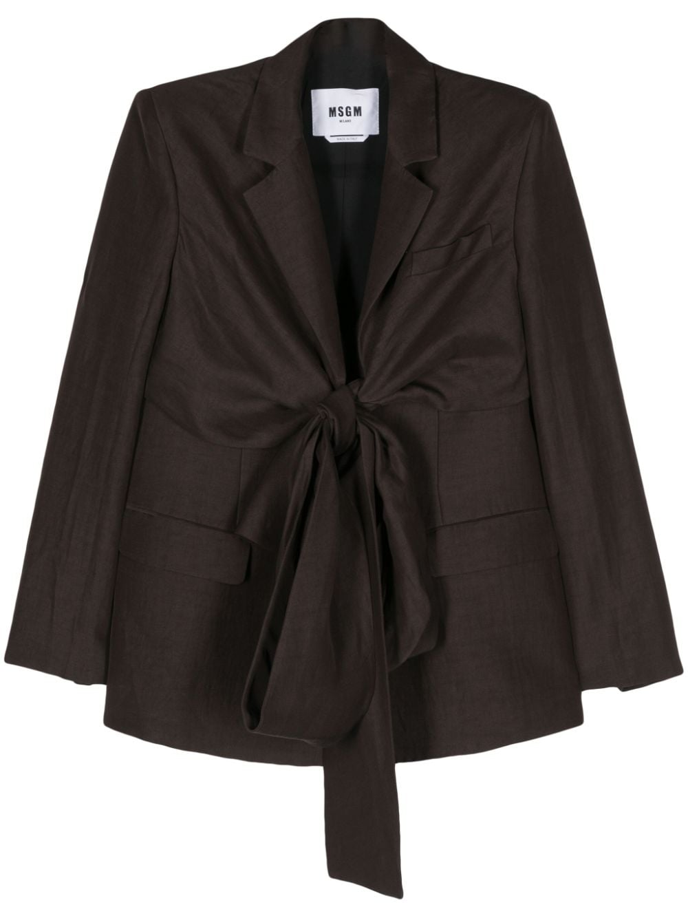 MSGM tied single-breasted blazer - Brown von MSGM