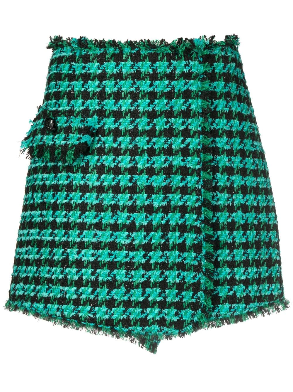 MSGM tweed houndstooth-pattern shorts - Green von MSGM