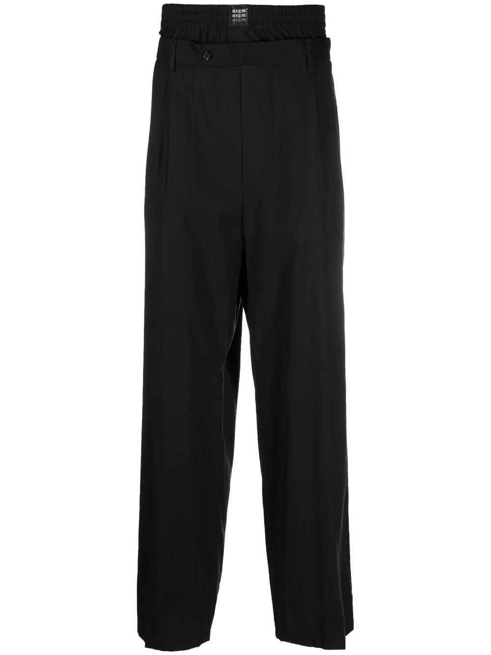 MSGM wide-leg double-waist trousers - Black von MSGM