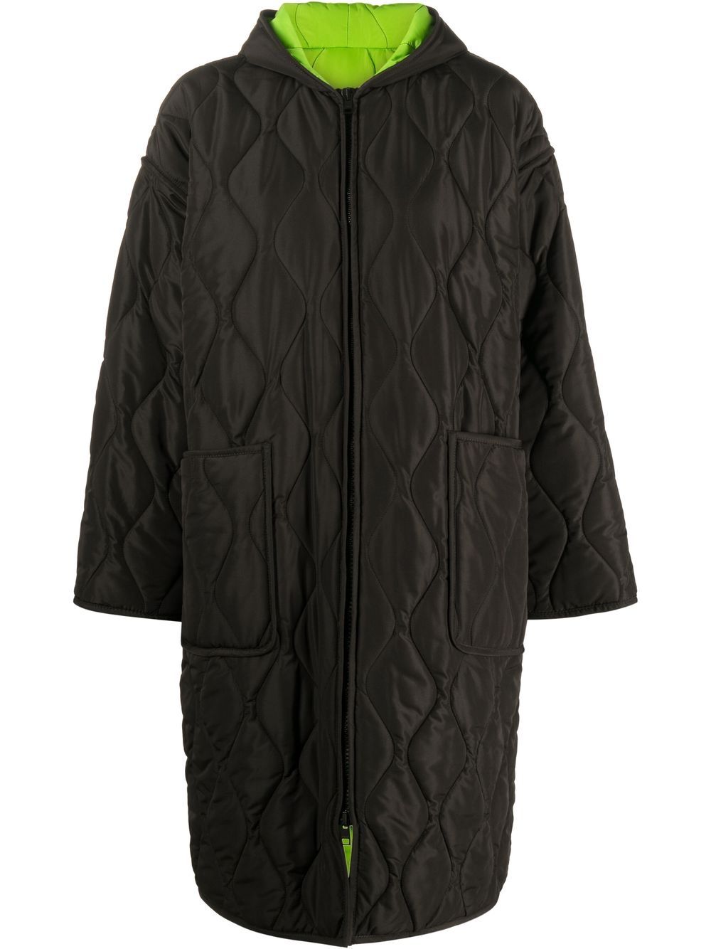 MSGM zip-up padded coat - Black von MSGM