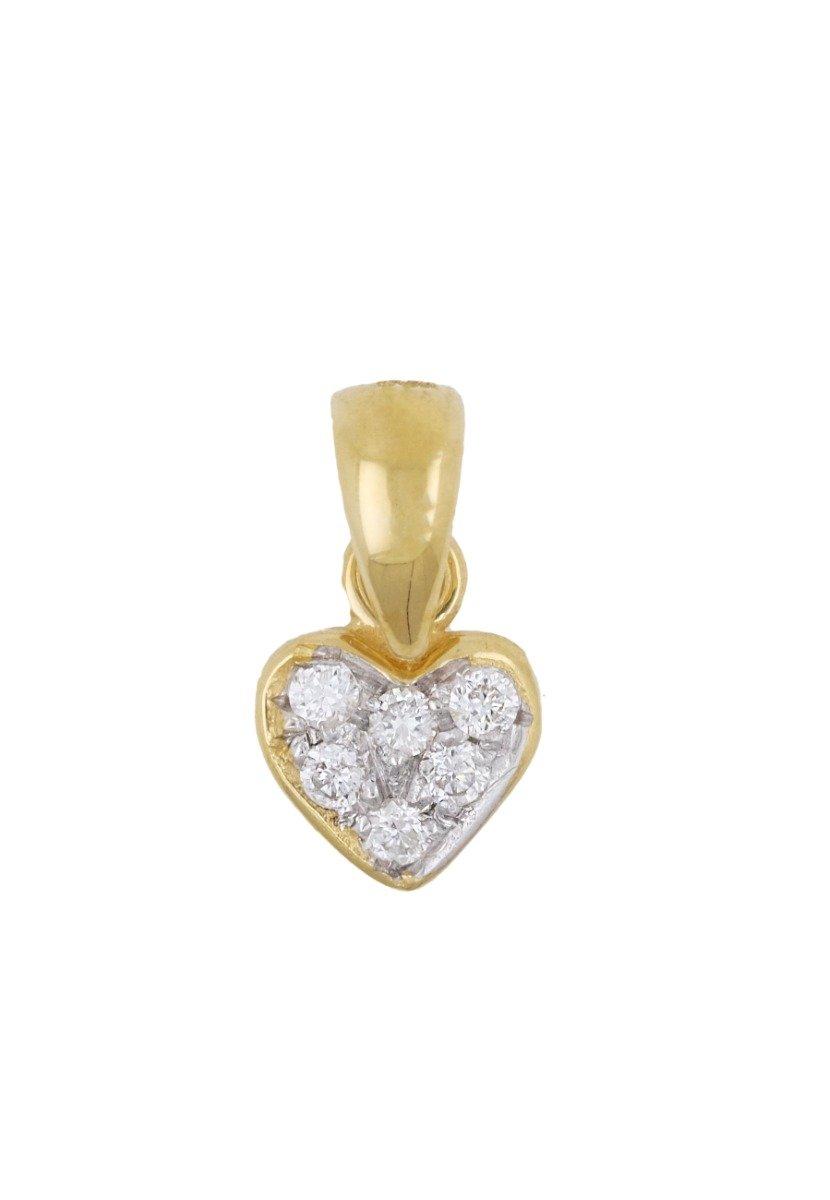 Anhänger Herz Gelbgold 750 Brillanten 0.06ct. 12x6mm Damen Gelbgold ONE SIZE von MUAU Schmuck