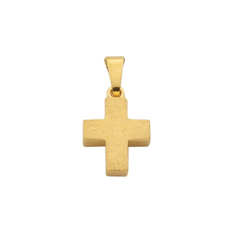 Anhänger Kreuz Gelbgold 750, 16x9mm Damen Gelbgold ONE SIZE von MUAU Schmuck