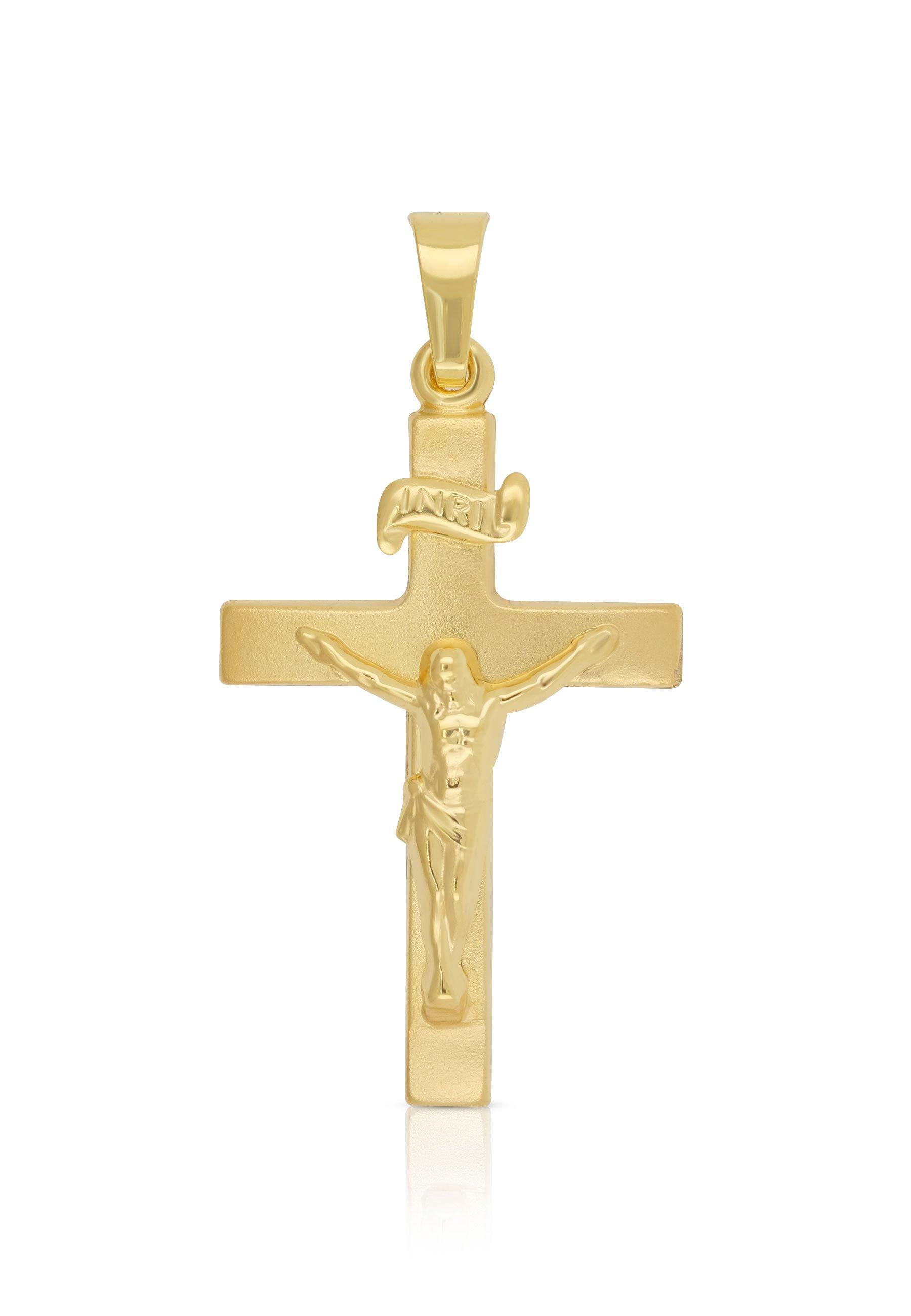 Anhänger Kreuz Gelbgold 750 Christus 32x16mm Damen Gelbgold ONE SIZE von MUAU Schmuck