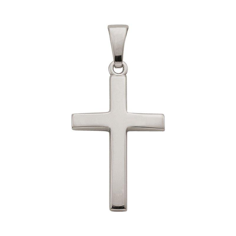 Anhänger Kreuz Weissgold 750, 24x12mm Damen Silber ONE SIZE von MUAU Schmuck