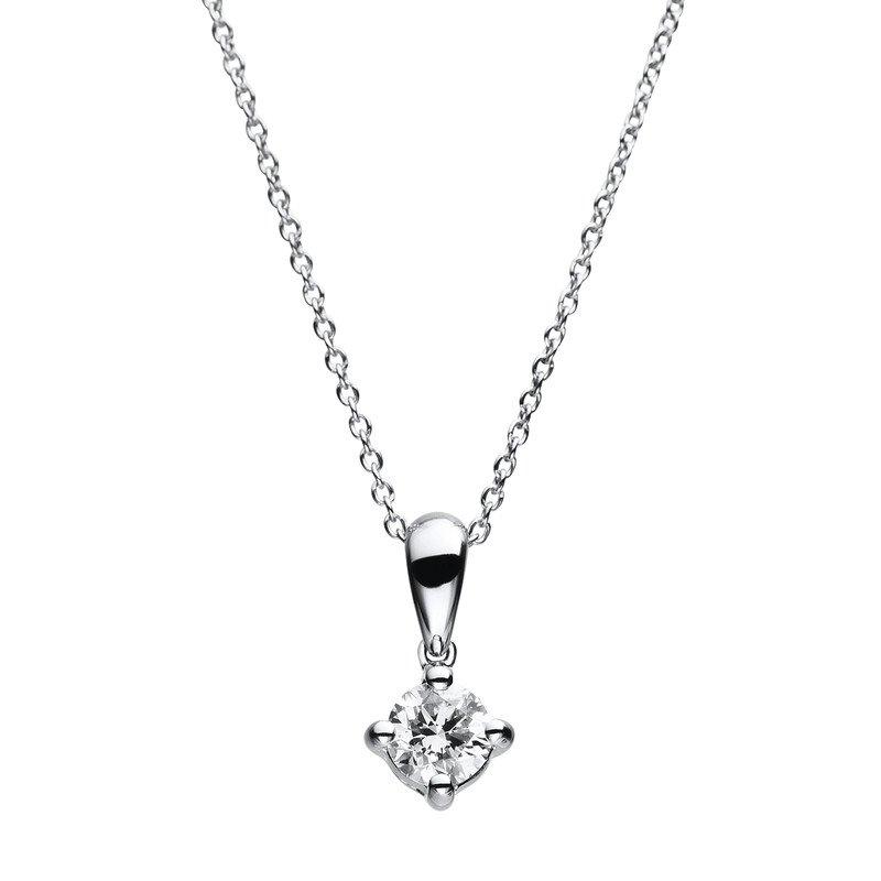 Collier 58514k Weissgold Diamant 0.19ct. 42 Cm Damen Silber 42cm von MUAU Schmuck