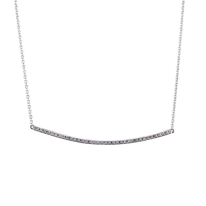 Collier 585/14k Weissgold Diamant 0.22ct. 41 Cm Damen Silber 40cm von MUAU Schmuck