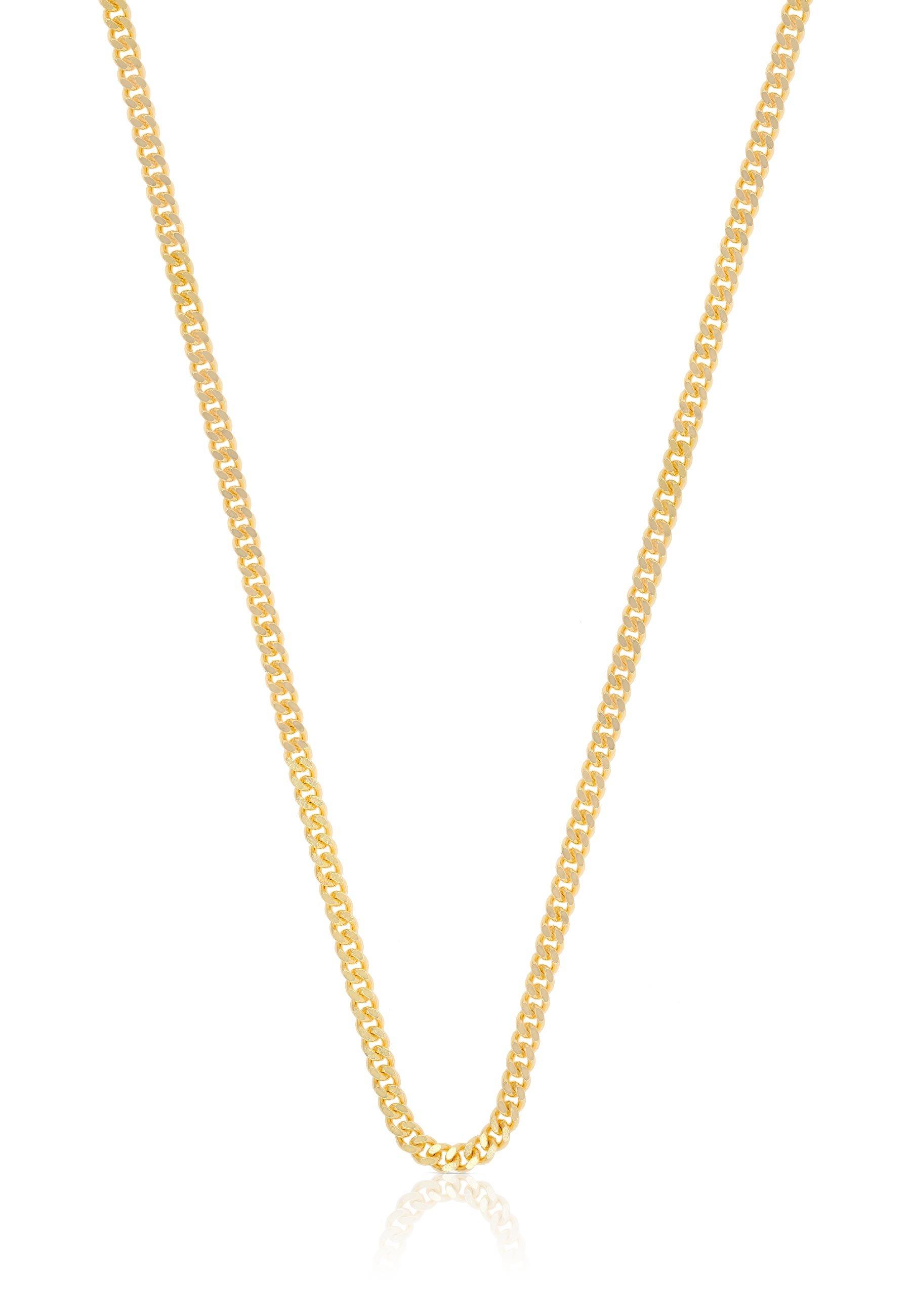 Collier Panzer Gelbgold 375, 1.7mm, 55cm Damen Gelbgold 55 CM von MUAU Schmuck