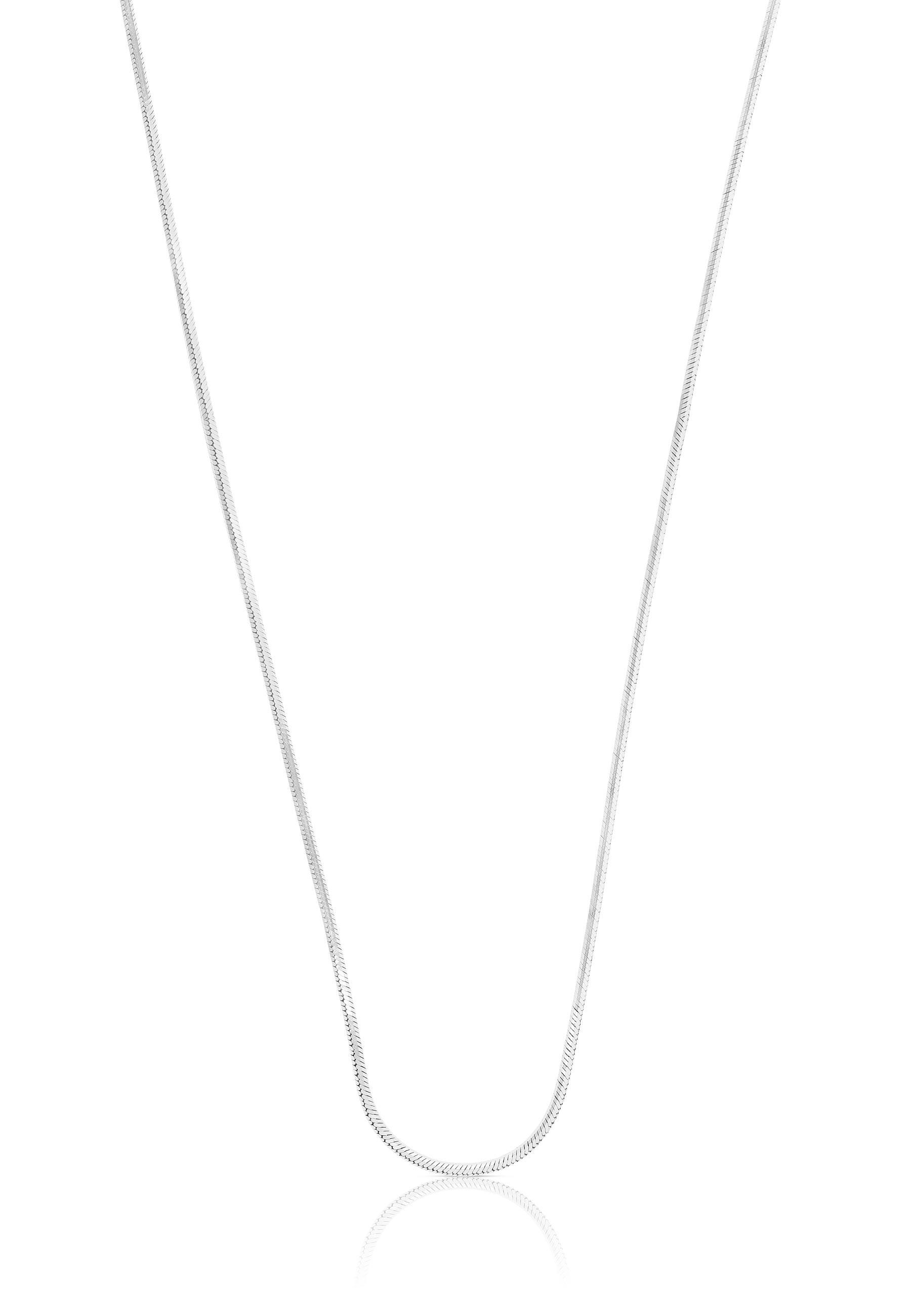 Collier Schlange Weissgold 750, 0.8mm, 42cm Damen Silber 42cm von MUAU Schmuck