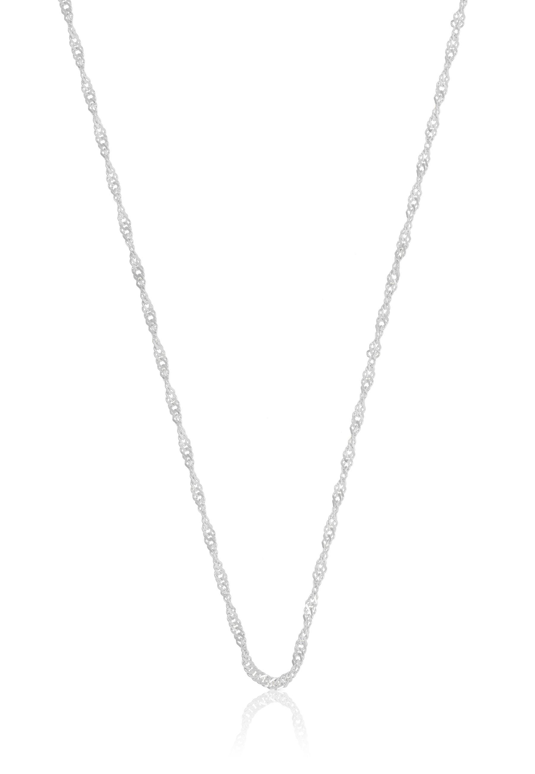 Collier Singapur Weissgold 750, 1.5mm, 50cm Damen Silber 50 CM von MUAU Schmuck