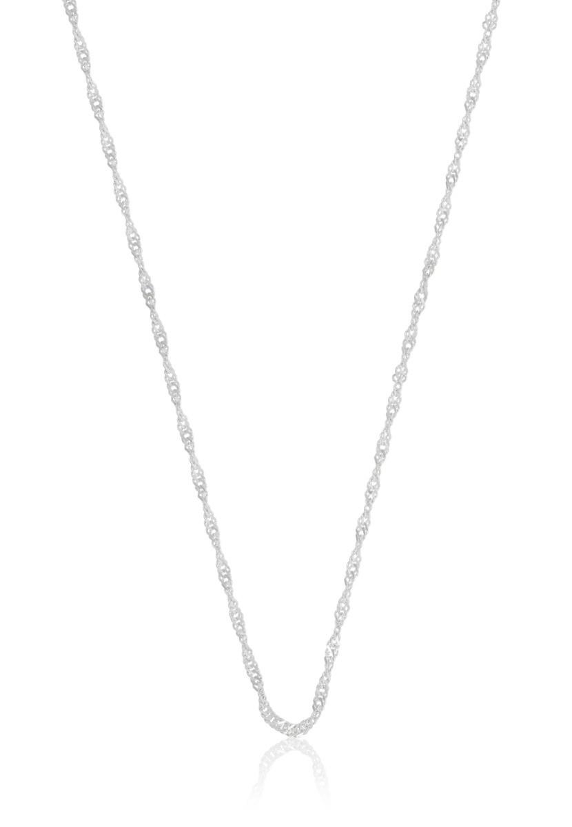 Collier Singapur Weissgold 750, 1.6mm, 45cm Damen Silber 45cm von MUAU Schmuck