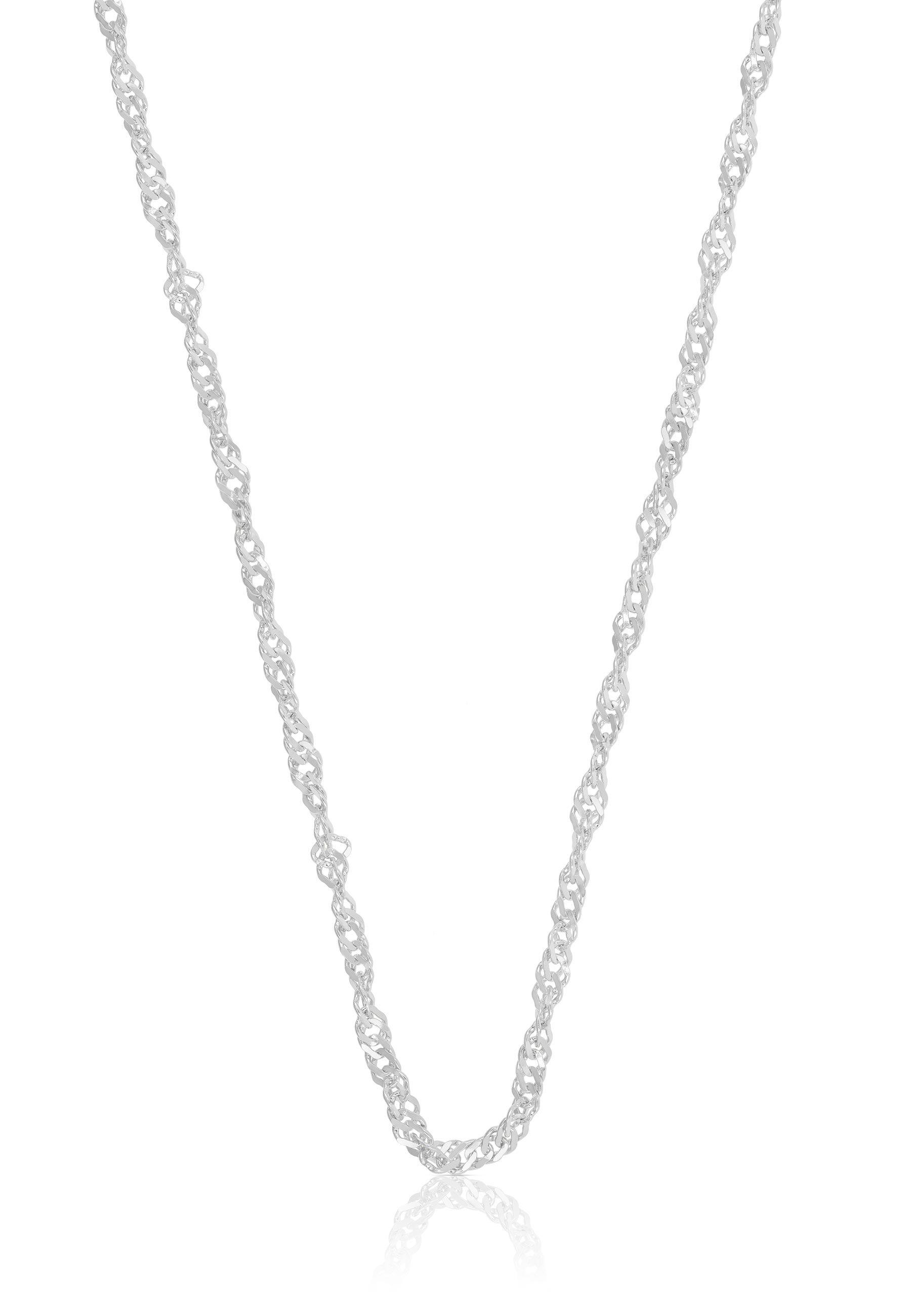 Collier Singapur Weissgold 750, 2.4mm, 50cm Damen Silber 50 CM von MUAU Schmuck