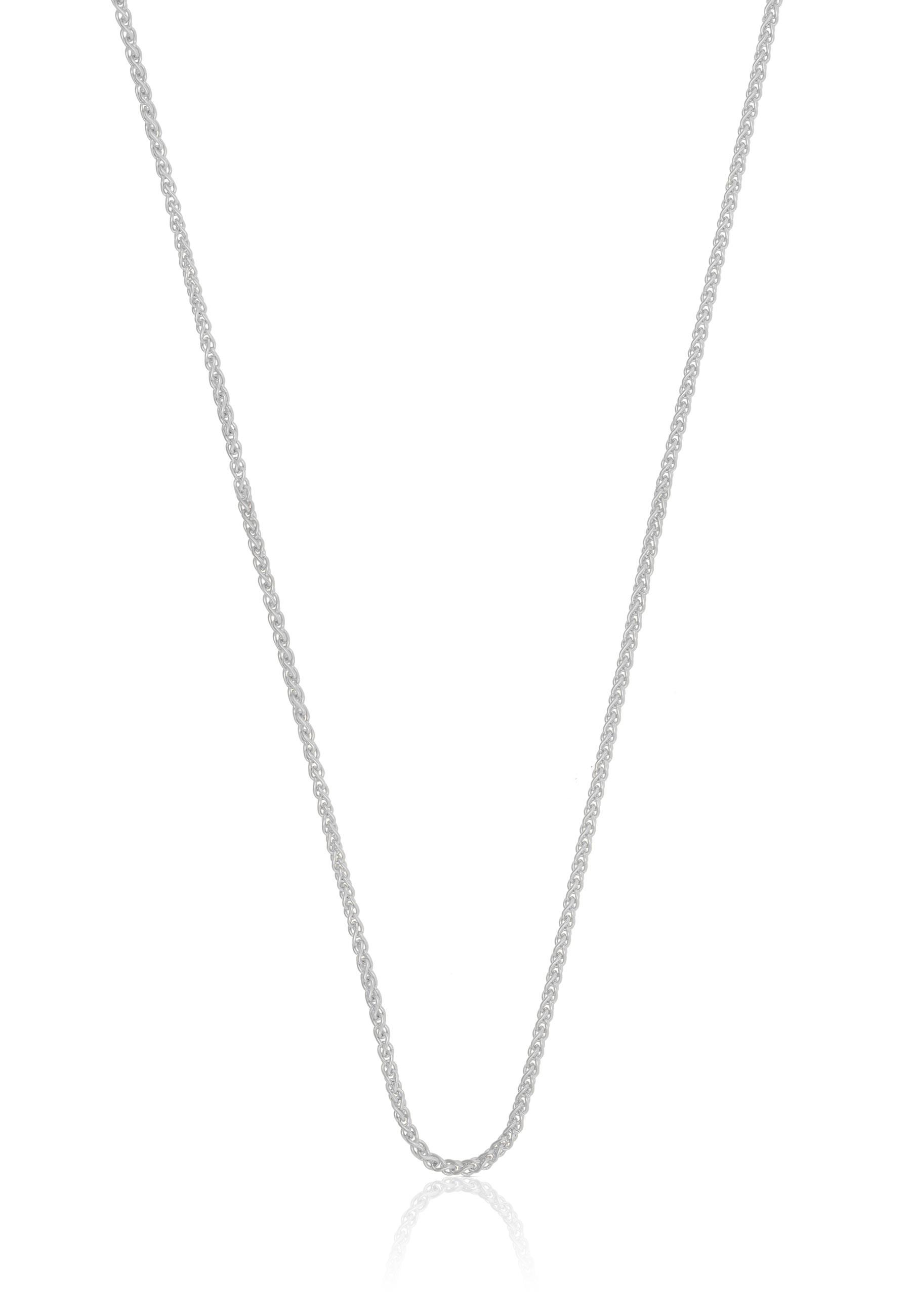 Collier Zopf Weissgold 375, 1.2mm, 60cm Damen Silber 60 cm von MUAU Schmuck