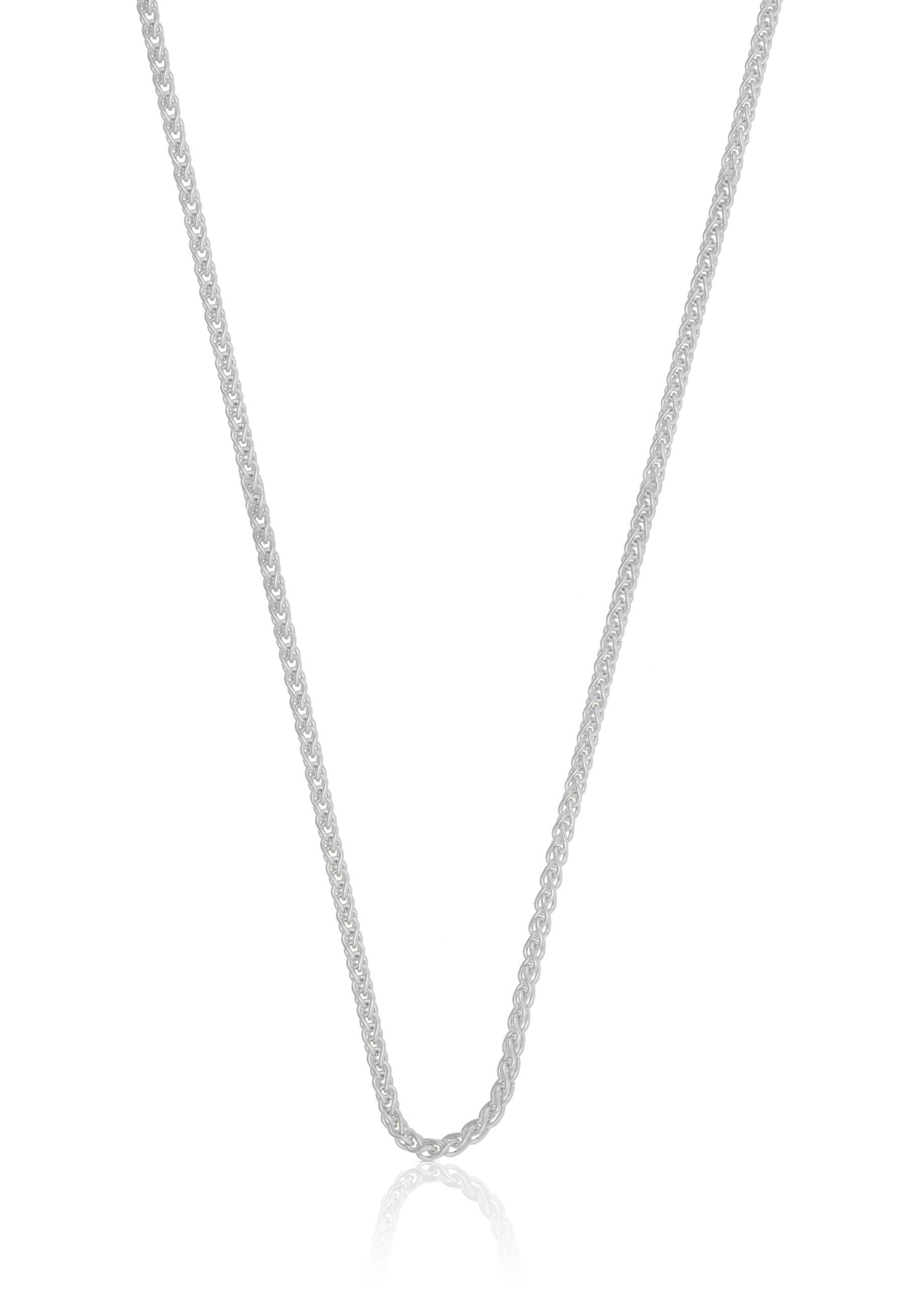 Collier Zopf Weissgold 375, 1.65mm, 38cm Damen Silber 38cm von MUAU Schmuck