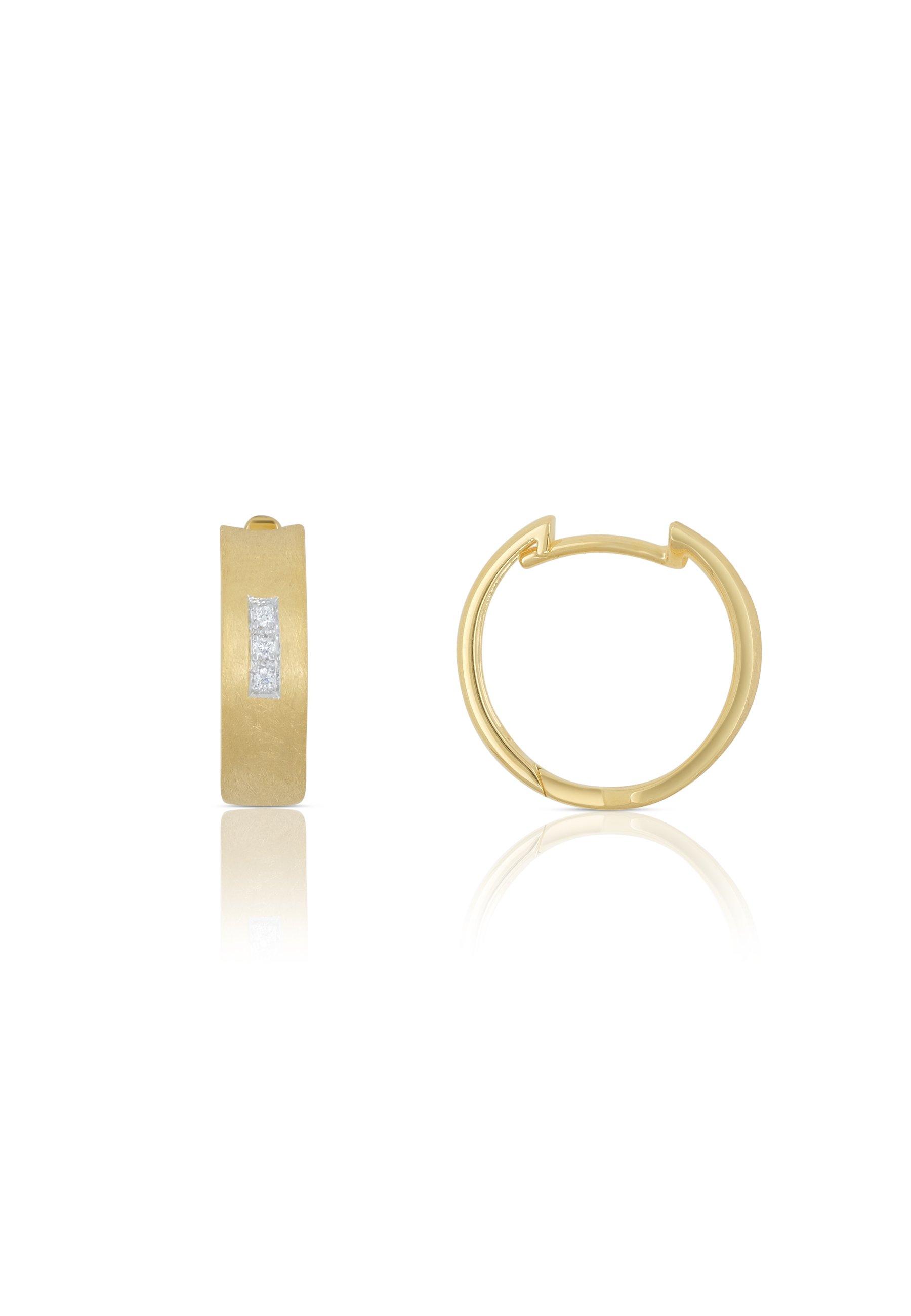 Creolen Gelbgold 750 Diamant 0.03ct. 15mm Damen Gelbgold 15mm von MUAU Schmuck