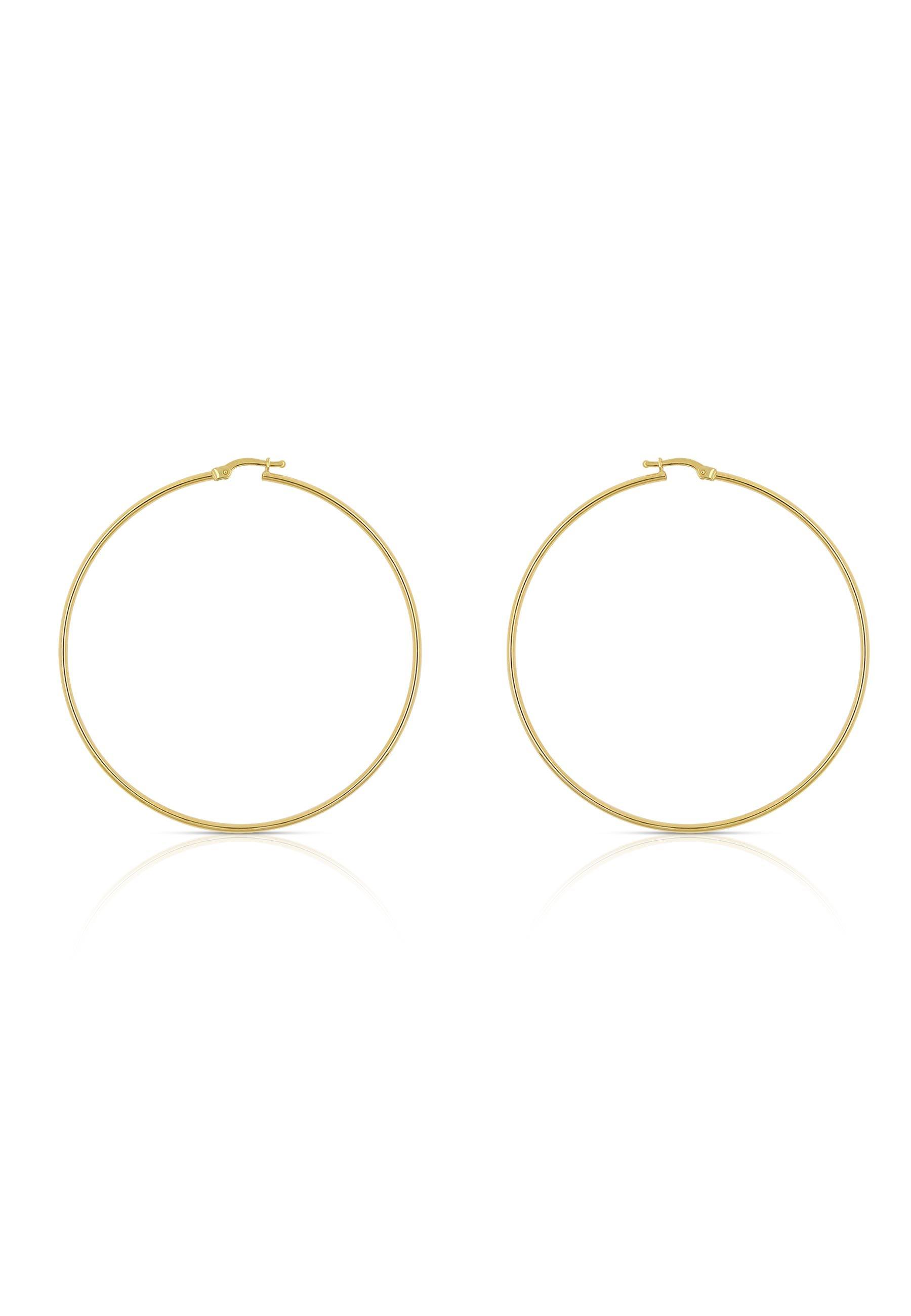 Creolen Gelbgold 750 Runddraht 60mm Damen Gelbgold 60mm von MUAU Schmuck