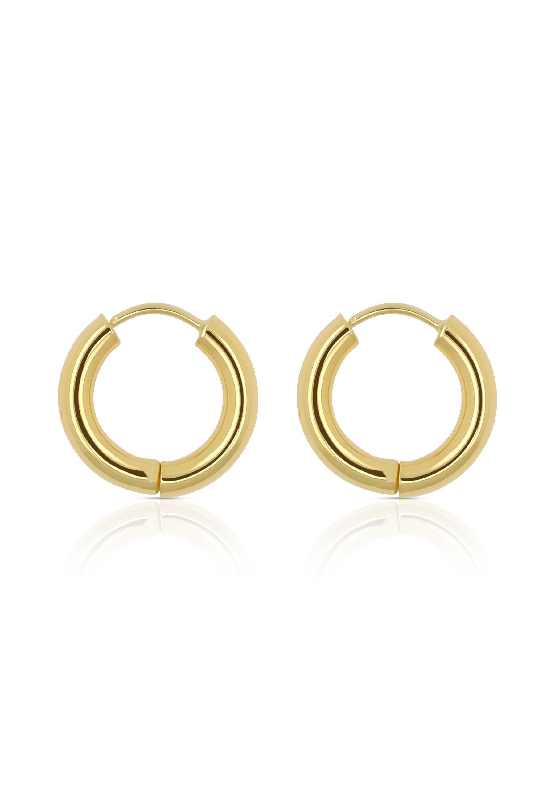 Creolen Gelbgold 750 Runddraht Scharnier 16mm Damen Gelbgold 16mm von MUAU Schmuck