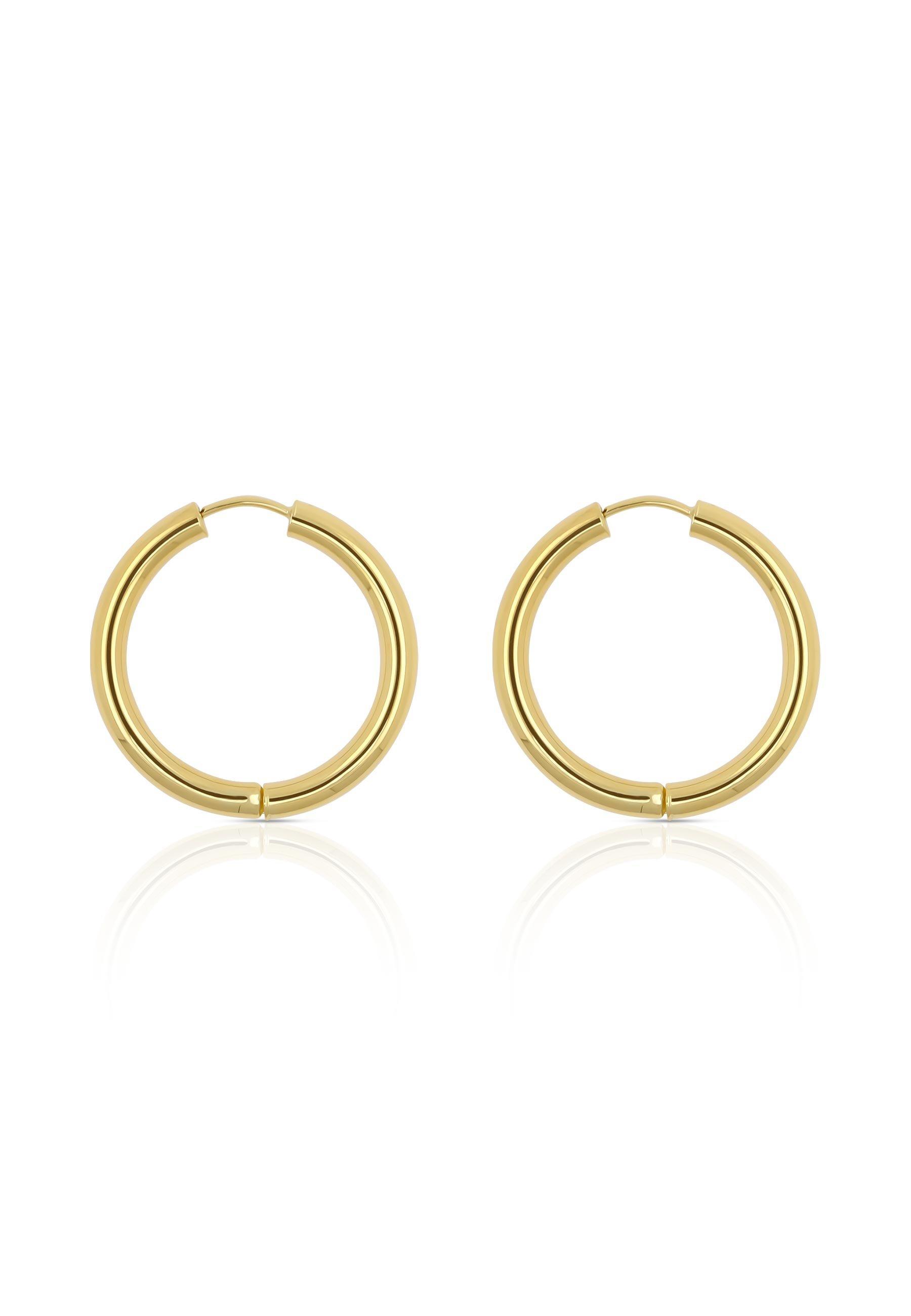 Creolen Gelbgold 750 Runddraht Scharnier 26mm Damen Gelbgold 26mm von MUAU Schmuck