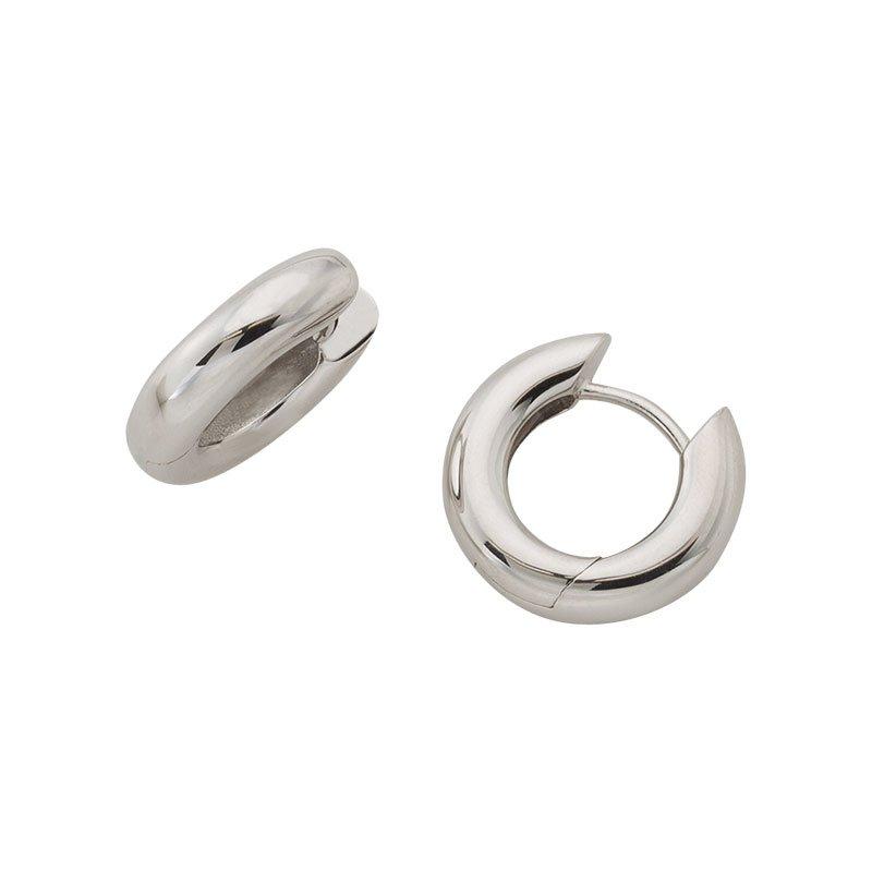 Creolen Weissgold 750, 16mm Damen Silber 16mm von MUAU Schmuck