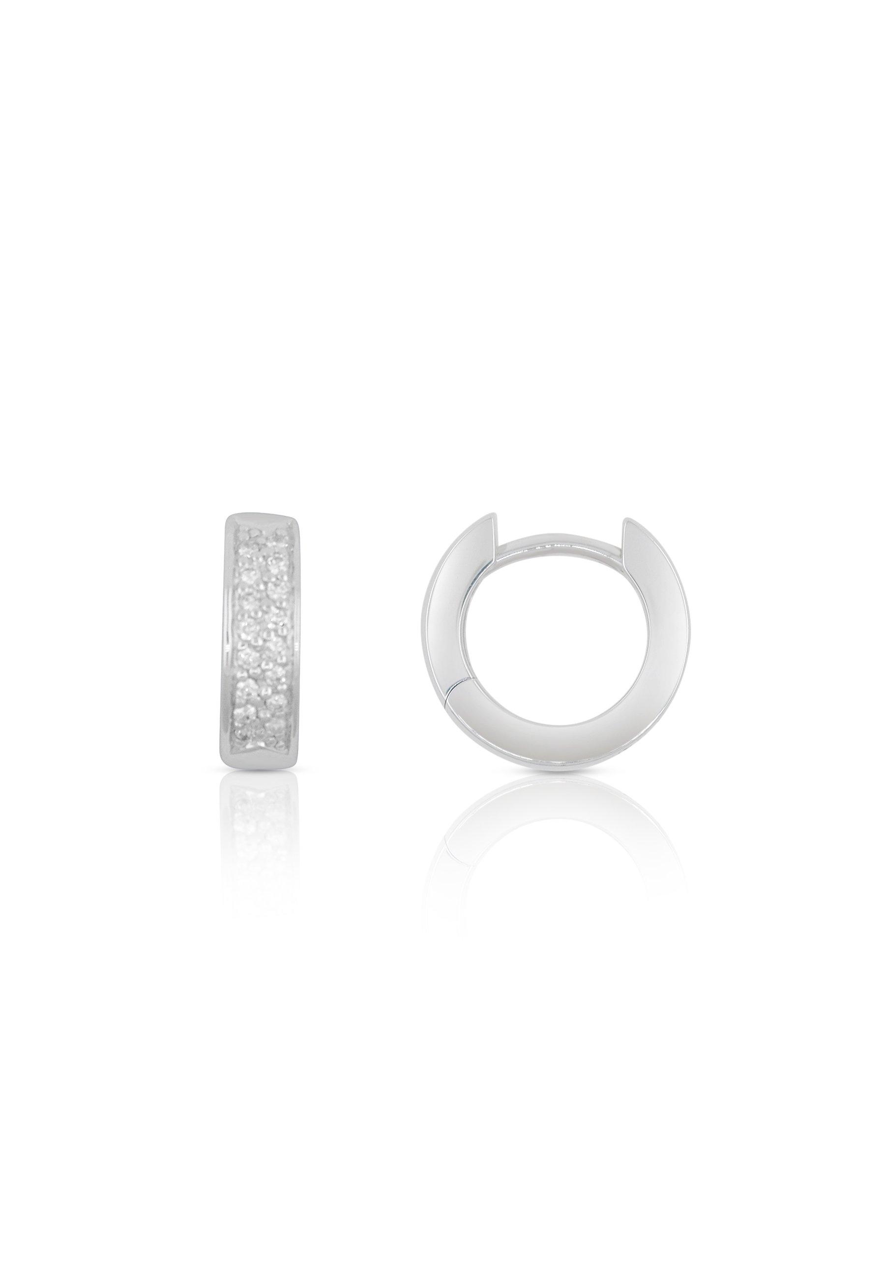 Creolen Weissgold 750 Diamant 0.176ct. 12mm Damen Silber 12mm von MUAU Schmuck