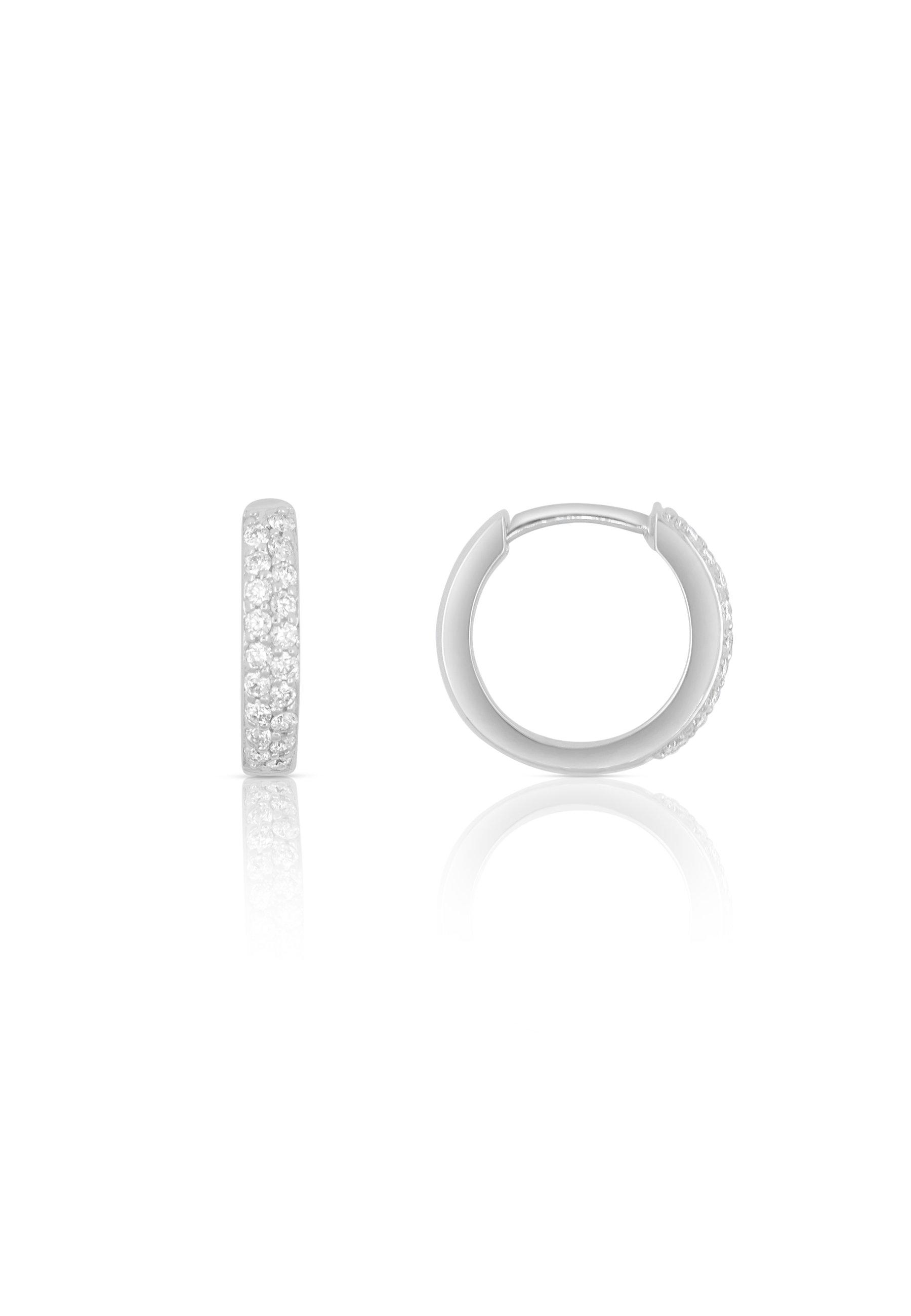 Creolen Weissgold 750 Diamant 0.24ct. 12mm Damen Silber 12mm von MUAU Schmuck