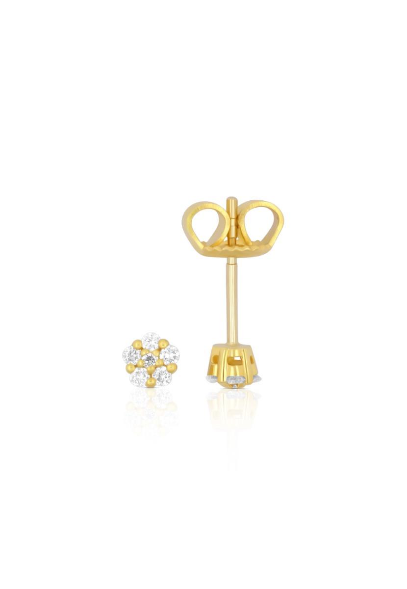 Diamantohrringe Gelbgold 750 Brillanten 0.11ct. 4mm Damen Gelbgold ONE SIZE von MUAU Schmuck