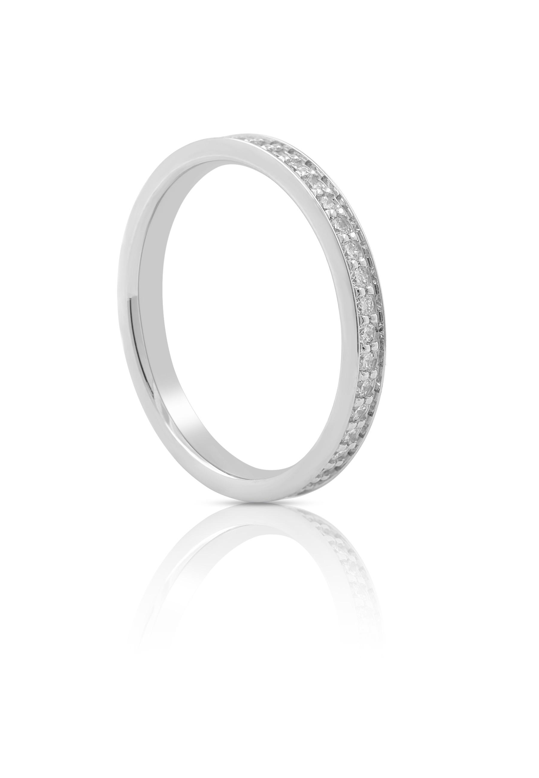 Mémoire Ring Diamant 0.50ct. Weissgold 750 Damen Silber 52 von MUAU Schmuck