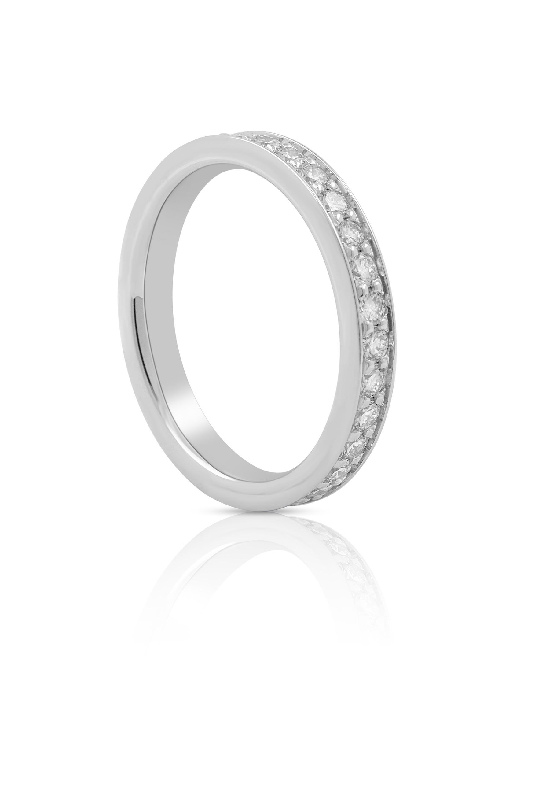 Mémoire Ring Diamant 1.00ct. Weissgold 750 Damen Silber 50 von MUAU Schmuck